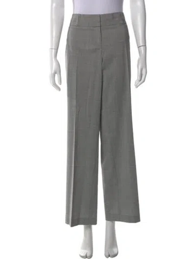 Pre-owned Hugo Boss Virgin Wool Wide Leg Pants In Gray