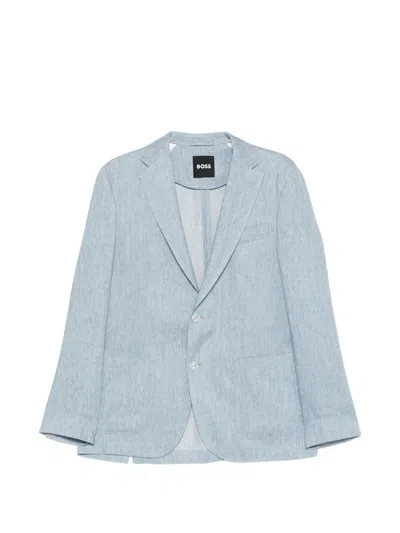 Hugo Boss Viscose Blazer In Blue