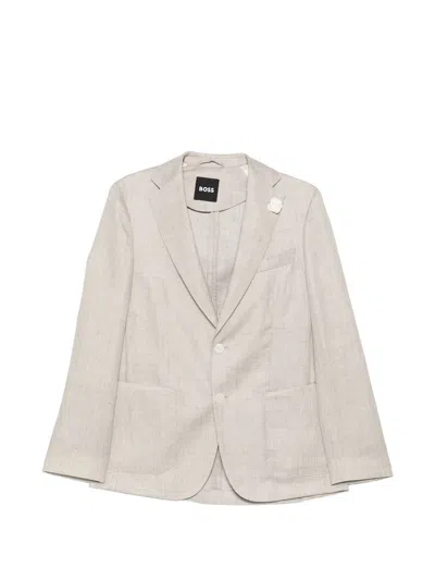 Hugo Boss Viscose Blazer In Neutral