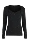 Hugo Boss Boss Viscose Blend Pullover In Black