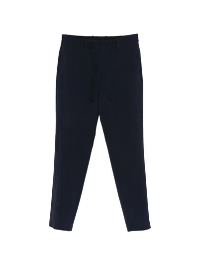 Hugo Boss Viscose Cotton Trousers In Blue