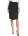 Hugo Boss High-waisted Pencil Skirt With Front Slit In Blue