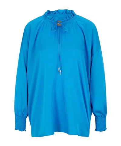 Hugo Boss Vneck Shirt In Blue