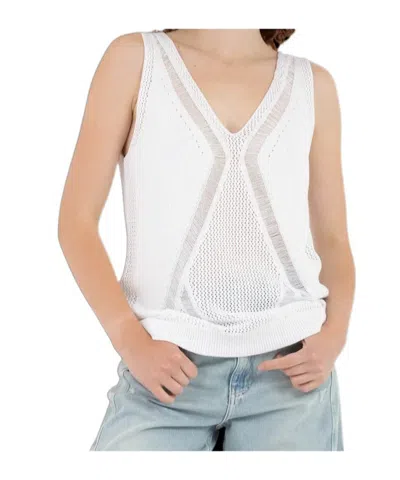 Hugo Boss V-neck Sleeveless Knit Top In Neutral