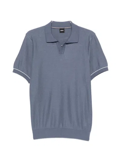 Hugo Boss V-neck Trim T-shirt In Blue