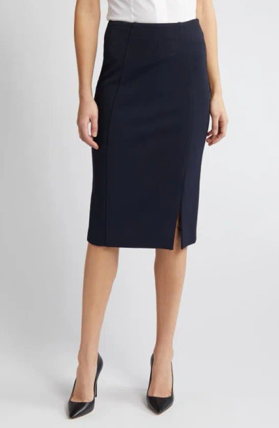 Hugo Boss Vukeva Midi Pencil Skirt In Sky Captain