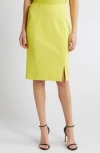 Hugo Boss Vukeva Midi Pencil Skirt In Yellow