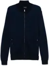 Hugo Boss Waffle-knit Cardigan In Blue