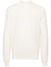 Hugo Boss Boss Textured Wool-blend Jumper In Neutrals