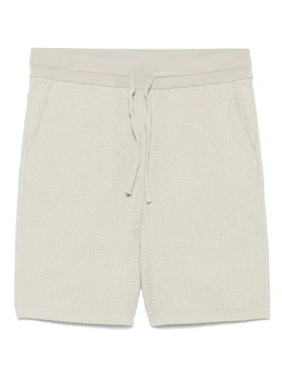Hugo Boss Waffle-knit Shorts In Green