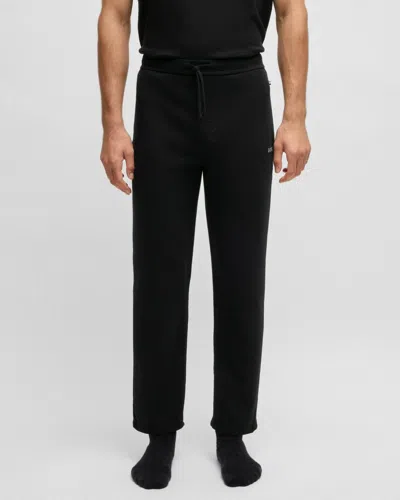 Hugo Boss Waffle Mens Cotton-blend Pyjama Bottoms With Embroidered Logo