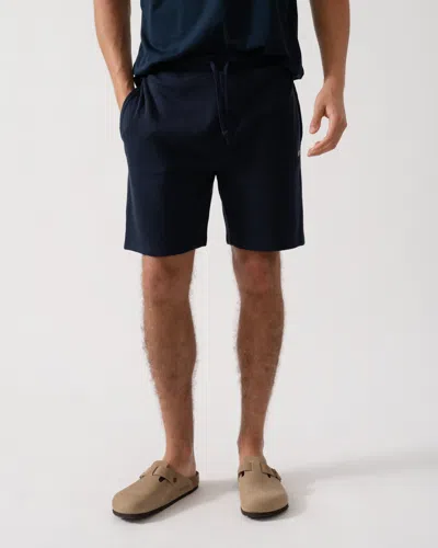 Hugo Boss Waffle Mens Cotton Blend Waffle Structure Pyjama Shorts With Embroidered Logo Nos In Blue
