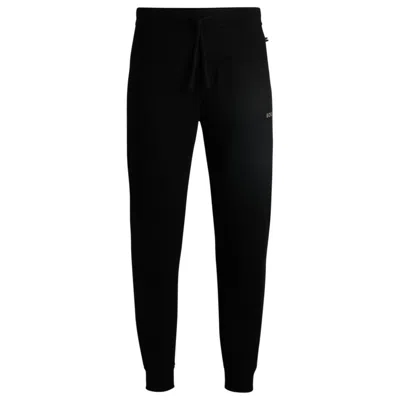 Hugo Boss Waffle Pajama Bottoms In Cotton In Black