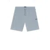 Hugo Boss Waffle-structured Pajama Shorts With Embroidered Logo In Blue