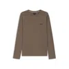 Hugo Boss Waffle-structured Pajama T-shirt In Cotton In Green