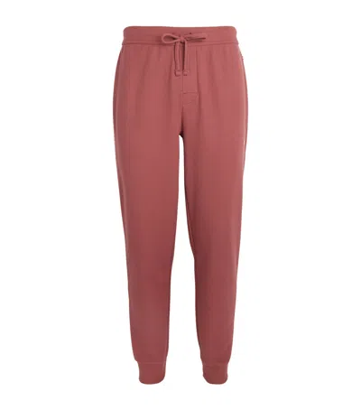 Hugo Boss Waffle Sweatpants In Burgundy