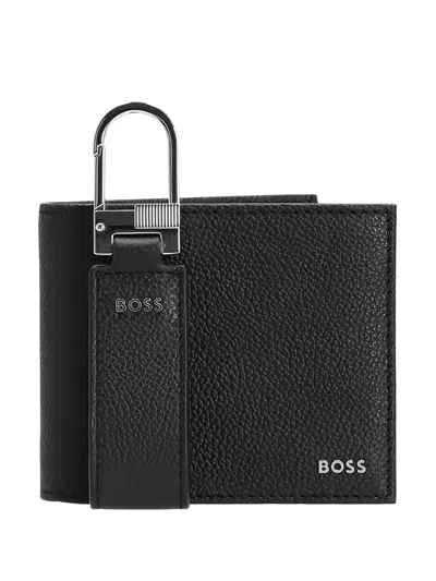 Hugo Boss Wallet And Keyring Set In Black