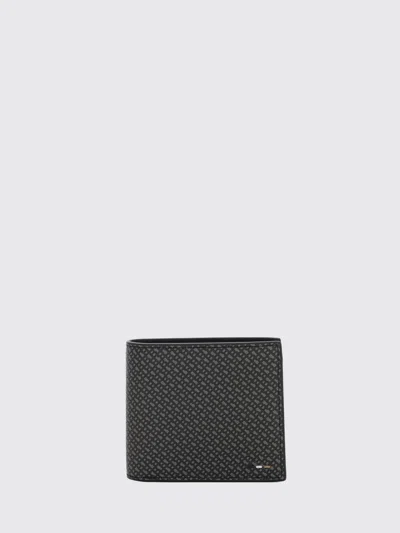 Hugo Boss Boss Monogram Faux Leather Wallet In Black