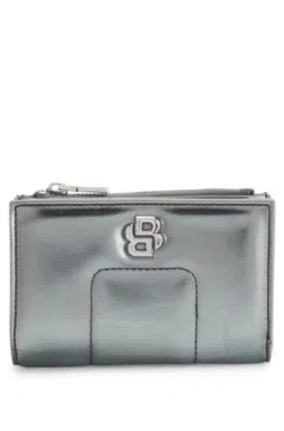 Hugo Boss Wallet With Double B Monogram In Silver