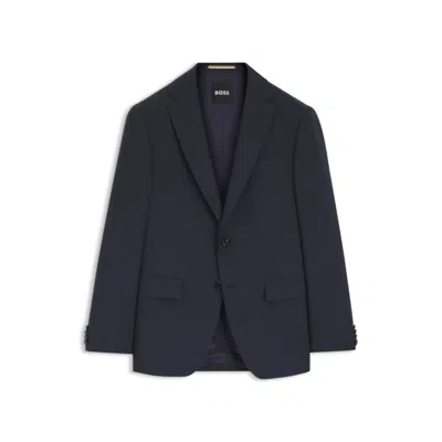 Hugo Boss Washable Slim-fit Jacket In Stretch Cloth In Blue