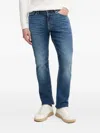 Hugo Boss Washed-effect Regular Jeans In Blue