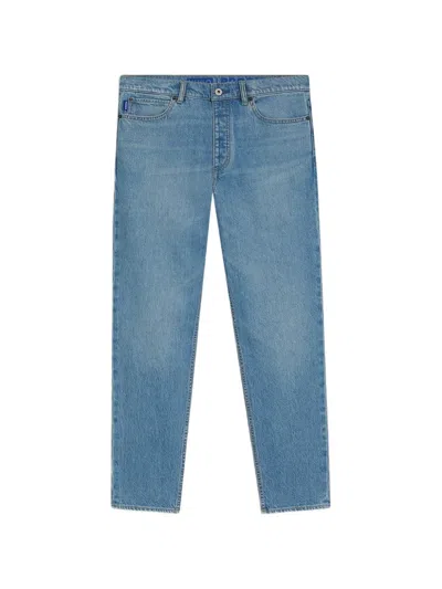 Hugo Boss Washed Straight-leg Jeans In Blue