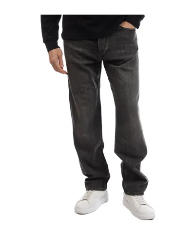 Hugo Boss Washed Wideleg Jeans In Grey