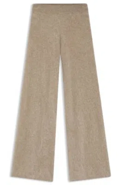 Hugo Boss Washed-cashmere Trousers With Wide Leg In Neutral