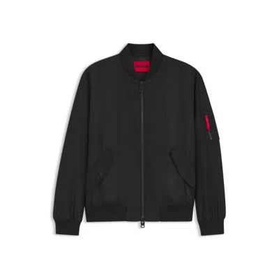 Hugo Boss Water-repellent Bomber Jacket In Coated Satin In Animal Print