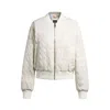 Hugo Boss Water-repellent Bomber Jacket With Patterned Quilting In White