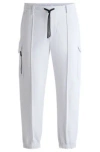Hugo Boss Water-repellent Cargo Trousers In Stretch Fabric In White