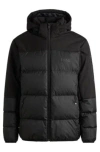 Hugo Boss Water-repellent Down Jacket With Detachable Hood In Black