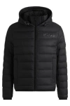 Hugo Boss Water-repellent Down Jacket With Tonal Logo In Black
