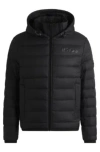 Hugo Boss Water-repellent Down Jacket With Tonal Logo In Black