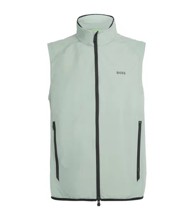 Hugo Boss Water-repellent Gilet In Green