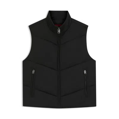 Hugo Boss Water-repellent Gilet In Padded Satin In Black