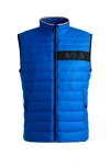 Hugo Boss Water-repellent Gilet With 3d-logo Tape In Blue