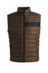 Hugo Boss Water-repellent Gilet With 3d-logo Tape In Light Green