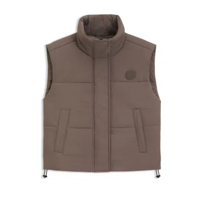 Hugo Boss Water-repellent Gilet With Happy Hugo Badge In Brown