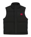 Hugo Boss Water-repellent Gilet With Logo Badge In Black