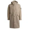 Hugo Boss Water-repellent Jacket In A Paper-touch Cotton Blend In Green