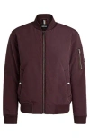 Hugo Boss Water-repellent Jacket In A Regular Fit In Burgundy