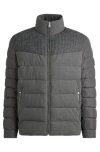 Hugo Boss Water-repellent Jacket In Mixed Materials In Grey
