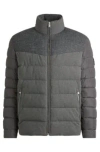 Hugo Boss Water-repellent Jacket In Mixed Materials In Grey
