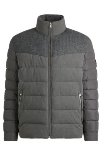 Hugo Boss Water-repellent Jacket In Mixed Materials In Grey