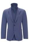 Hugo Boss Water-repellent Jacket In Slim Fit With Zip-up Inner In Dark Blue