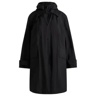 Hugo Boss Water-repellent Jacket With Detachable Fleece Inner In Black