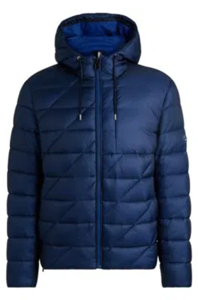 Hugo Boss Water-repellent Jacket With Double B Monogram In Light Blue