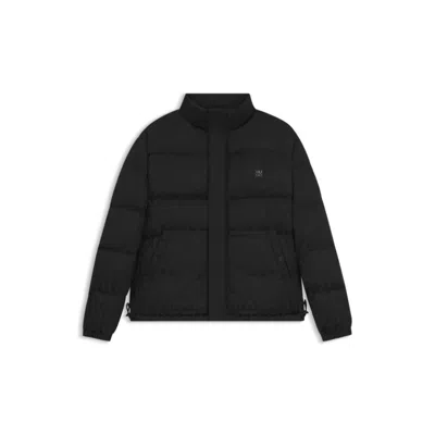 Hugo Boss Water-repellent Jacket With Jacquard Pattern In Black
