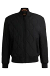Hugo Boss Water-repellent Jacket With Onion Quilting In Black